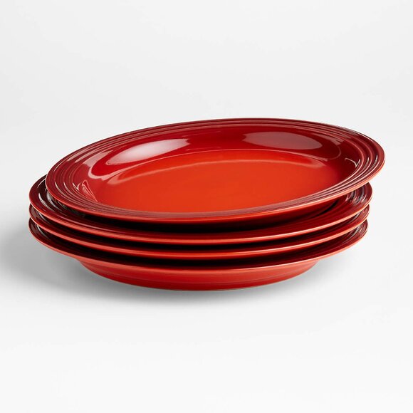Le Creuset Cerise Dinner Plates Set of 4 - $120